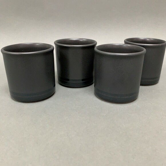 Pfaltzgraff Midnight Sun Black Coffee Cups Mugs Lot of 4 - Picture 6 of 8